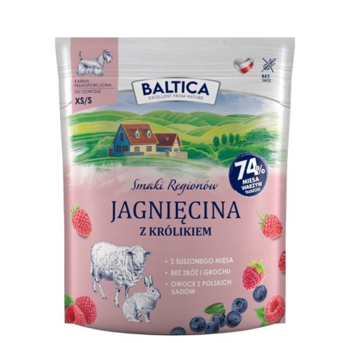 BALTICA SMAKI REGIONÓW Jagnięcina z królikiem XS / S 1kg BALTICA
