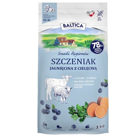 BALTICA SMAKI REGIONÓW Szczeniak Jagnięcina z cielęciną S / L / XL 3kg BALTICA