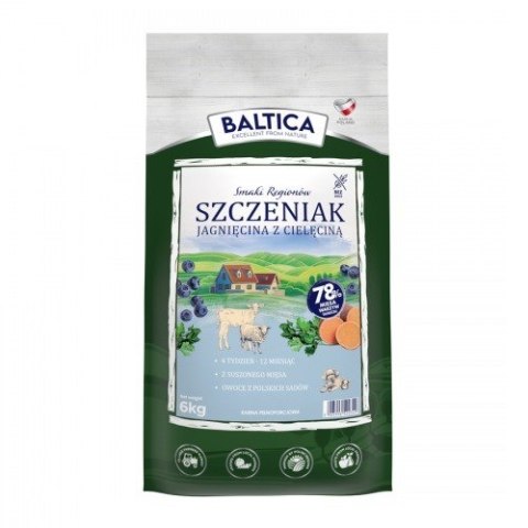 BALTICA SMAKI REGIONÓW Szczeniak Jagnięcina z cielęciną S / L / XL 6kg BALTICA