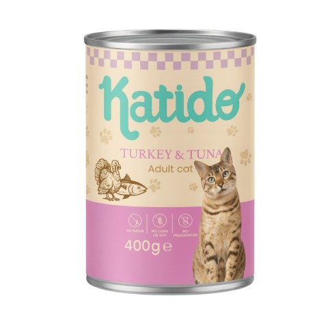 KATIDO Indyk i Tuńczyk mokra karma dla kota 400g Katido