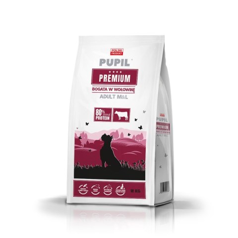 PUPIL PREMIUM M&L bogata w wołowinę 12kg PUPIL
