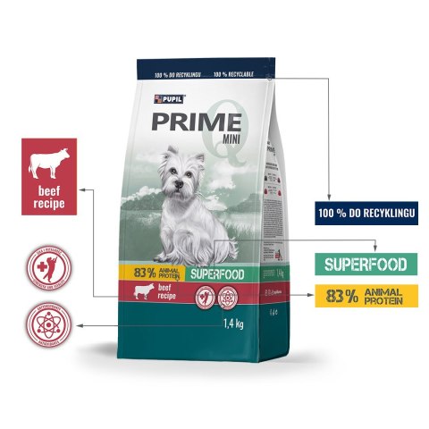 PUPIL Prime Mini bogata w wołowinę wątróbką 1,4 kg PUPIL