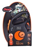 FLEXI New Neon - smycz automatyczna - M: 5m Flexi