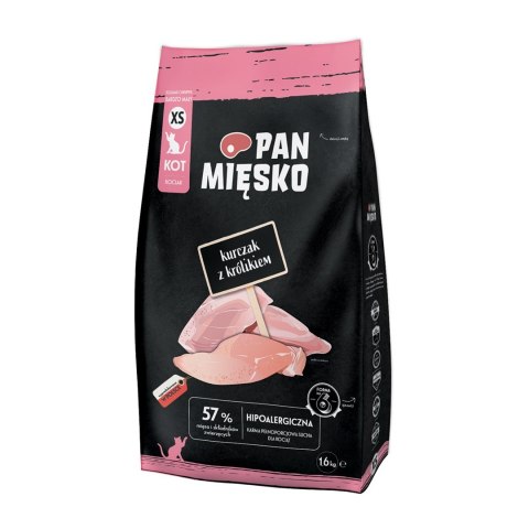 Pan Mięsko Kurczak z królikiem sucha karma dla kota chrupki XS 1,6kg PAN MIĘSKO