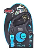 Smycz FLEXI automatyczna New Neon M taśma 5 m kol. niebieski Flexi