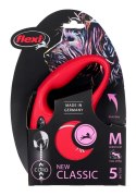 Smycz NEW CLASSIC M linka -5m -do 20kg czerwony Flexi