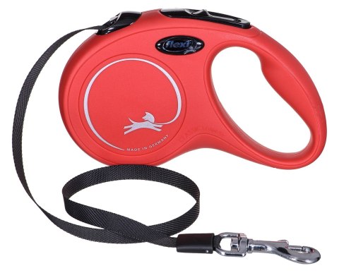 Smycz NEW CLASSIC S taśma -5m -do 15kg czerwony Flexi