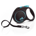 Smycz flexi automatyczna Black Design M taśma 5 m - dla psa do 25 kg, kolor niebieski Flexi