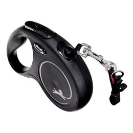Smycz flexi automatyczna New Classic M taśma 5 m - dla psów do 25 kg, kolor czarny Flexi