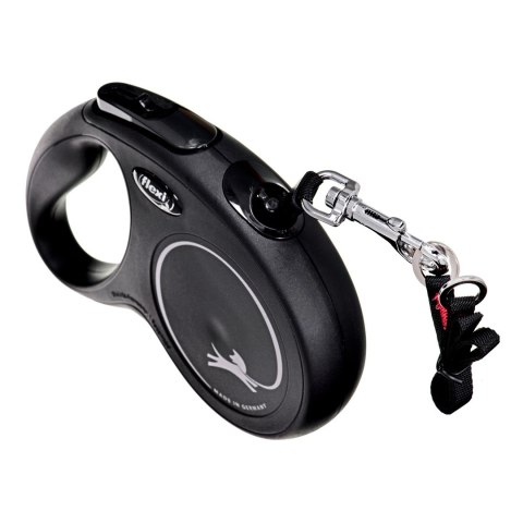 Smycz flexi automatyczna New Classic M taśma 5 m - dla psów do 25 kg, kolor czarny Flexi
