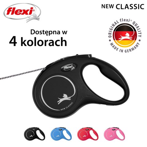 Smycz flexi automatyczna New Classic S linka 5 m - dla psa do 12 kg, kolor czarny Flexi