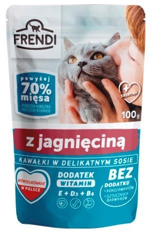 FRENDI Kawałki w sosie z jagnięciną - mokra karma dla kota - 100 g Frendi
