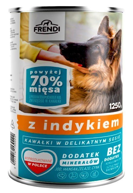 Frendi puszka dla psa z indykiem w sosie 1250 g Frendi