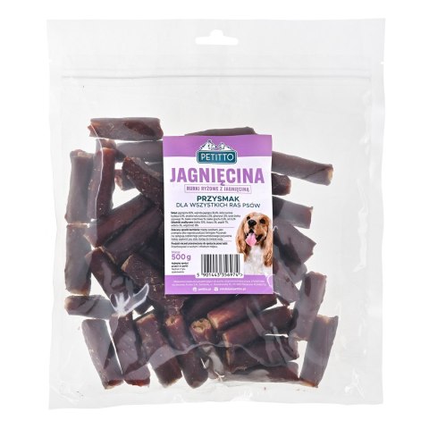 PETITTO Rurki ryżowe z jagnięciną dla psa 500g PETITTO