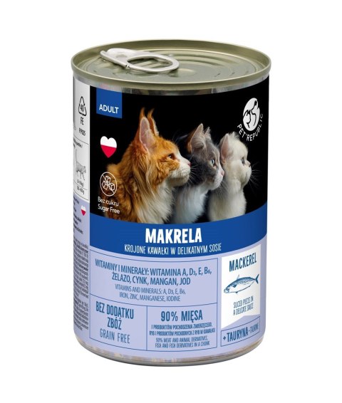 PETREPUBLIC Kawałki w sosie z makrelą - Karma mokra dla kota - 400g PetRepublic