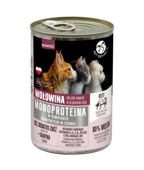 PetRepublic MONOPROTEINA dla kota wołow. sos 400 g PetRepublic