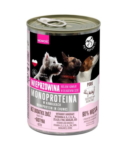 PetRepublic MONOPROTEINA dla psa wieprz. sos 400 g PetRepublic