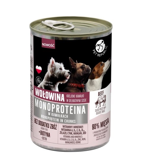 PetRepublic MONOPROTEINA dla psa wołowina sos 400 g PetRepublic