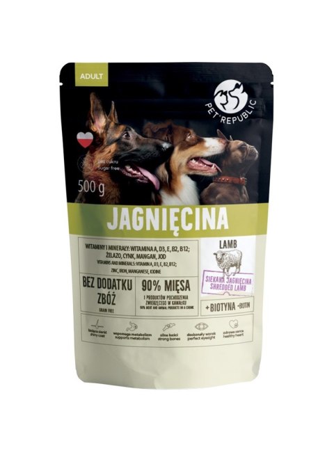 PetRepublic karma dla psa z jagnięciną 500 g PetRepublic