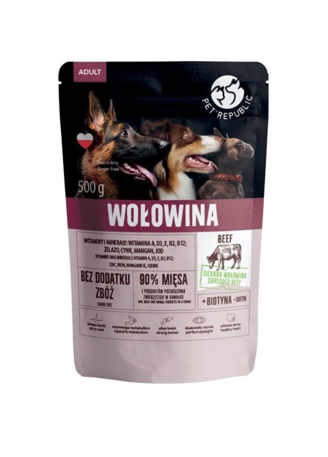 PetRepublic karma dla psa z wołowiną w sosie 500 g PetRepublic