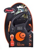 FLEXI Smycz automatyczna New Neon S taśma 5 m kol. pomarańczowy Flexi