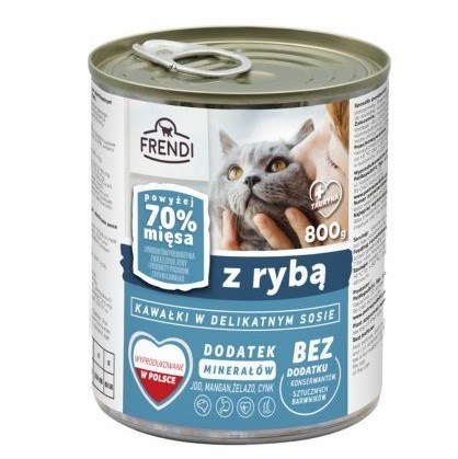 FRENDI kawałki w sosie z rybą karma mokra dla kota 800g Frendi