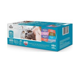 FRENDI rybne dwusmaki (gładzica/dorsz, gładzica/łosoś, tuńczyk/śledz łosoś/dorsz czarny) 48x100g Frendi