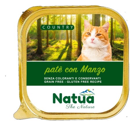 Natua Country Beef - Wołowina karma mokra dla kota tacka 100g Natua