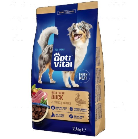 OptiVital pełnoporcjowa z kaczką karma sucha dla dorosłych psów 2,4 kg OptiVital