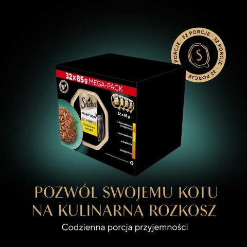 SHEBA Select Slices drób/kurczak/indyk w sosie - mokra karma dla kota - tacka - 32x85 g Sheba