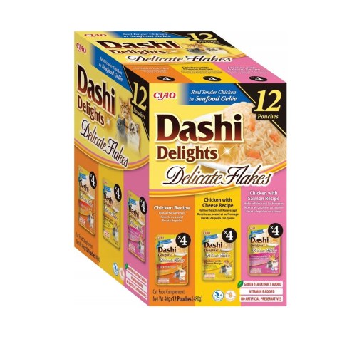 INABA CAT D.D. DELICATE FLAKES12PCHICK 12x40g INABA