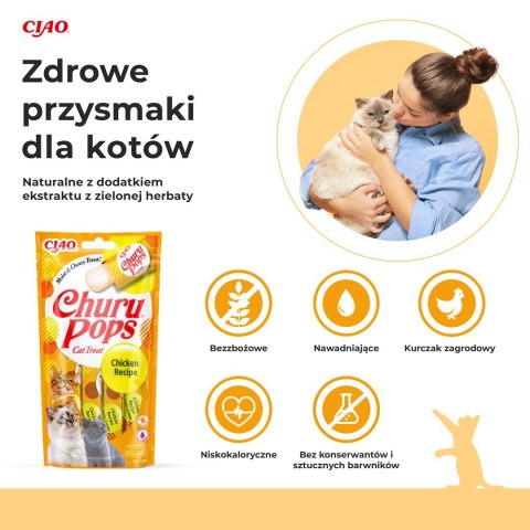 INABA Churu Pops Kurczak - przysmak dla kota - 4x15 g INABA