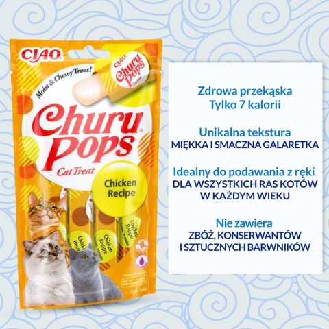 INABA Churu Pops Kurczak - przysmak dla kota - 4x15 g INABA