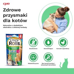 INABA Churu Rolls Tuńczyk z kurczakiem - przysmak dla kota - 4x10 g INABA