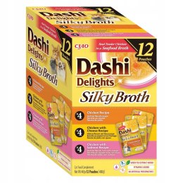 INABA SILKY BROTH Kurczak Ryba Przegrzebki karma mokra dla kota 12x40g- 480g INABA