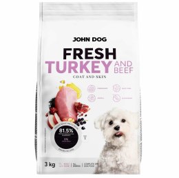 John Dog ADULT FRESH TURKEY & BEEF Karma sucha dla psa 3kg JOHN DOG