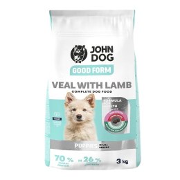 John Dog GOOD FORM SZCZENIAK cielęcina z jagnięciną Karma sucha dla psa 3kg JOHN DOG