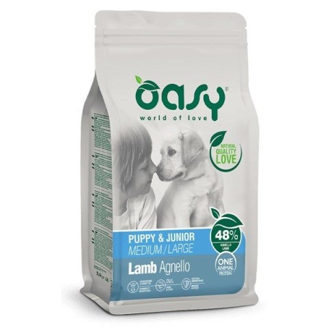Oasy One Animal Protein Puppy M/L Lamb 12kg Oasy
