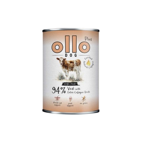 Ollo Plus Kolagen Cielęcina 400g puszka dla psa OLLO