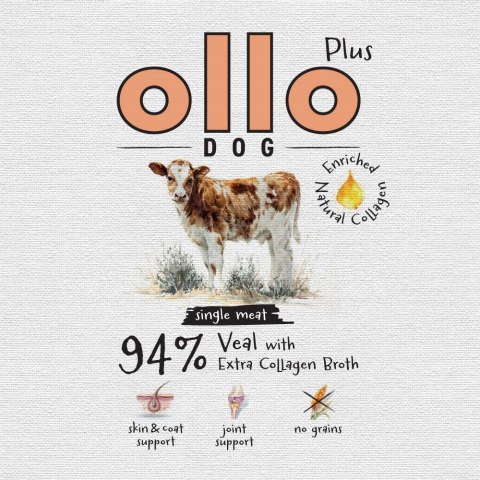 Ollo Plus Kolagen Cielęcina 400g puszka dla psa OLLO