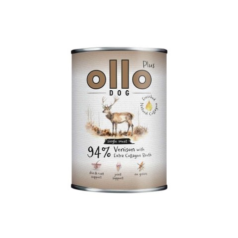 Ollo Plus Kolagen Jeleń 400g puszka dla psa OLLO