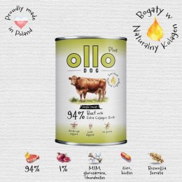 Ollo Plus Kolagen Wołowina 400g puszka dla psa OLLO