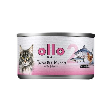 Ollo Tuna & Chicken with Salmon in Broth Nr 2 70g OLLO