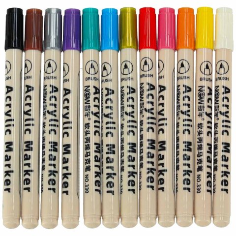 Markery akrylowe do tkanin kamieni pisaki flamastry mazaki wodoodporne DIY 12 szt. Kik Sp. z o. o. Sp. k. Markery akrylowe do tkanin kamieni pisaki flamastry mazaki wodoodporne DIY 12 szt. Kik Sp. z o. o. Sp. k.