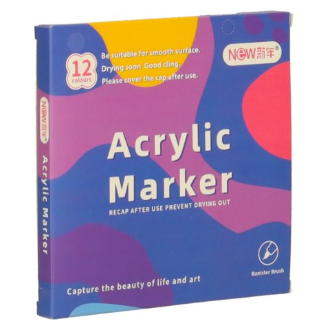 Markery akrylowe do tkanin kamieni pisaki flamastry mazaki wodoodporne DIY 12 szt. Kik Sp. z o. o. Sp. k. Markery akrylowe do tkanin kamieni pisaki flamastry mazaki wodoodporne DIY 12 szt. Kik Sp. z o. o. Sp. k.