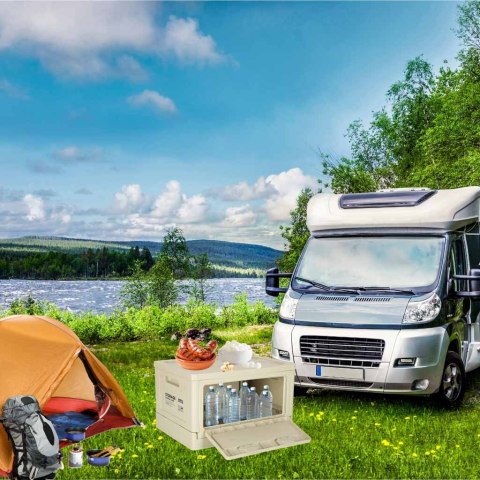 Pudełko campingowe skrzynka organizer do bagażnika skrzynia 25l szare Kik Sp. z o. o. Sp. k. Pudełko campingowe skrzynka organizer do bagażnika skrzynia 25l szare Kik Sp. z o. o. Sp. k.