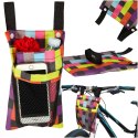 Torba na rower hulajnogę kierownicę telefon sakwa rowerowa kolorowa kratka Kik Sp. z o. o. Sp. k.