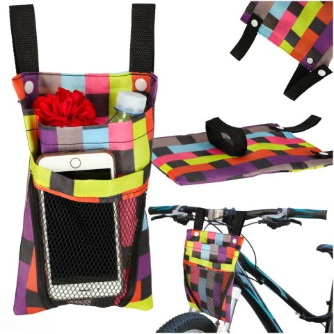 Torba na rower hulajnogę kierownicę telefon sakwa rowerowa kolorowa kratka Kik Sp. z o. o. Sp. k. Torba na rower hulajnogę kierownicę telefon sakwa rowerowa kolorowa kratka Kik Sp. z o. o. Sp. k.