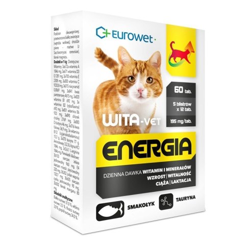 Eurowet Wita-Vet Energia Wsparcie wzrostu, ciąży i laktacji dla kota 60szt/5blistrów EUROWET