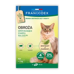 FRANCODEX PL Obroża odstraszająca insekty dla kotów powyżej 2 kg , 43 cm (FR179170)